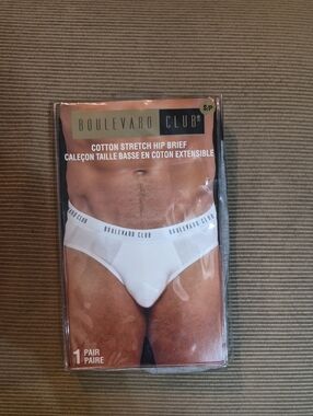 Men's Cotton Stretch Hip Brief - White
